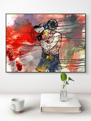 SAMATOWIC Original Abstract Expressive 12×16 The Block Handmade Signed Art 438