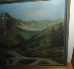 Mountain of the Holy Cross Painting Thomas Moran Attributed Framed in Colorado.