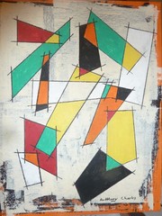 Abstract Acrylic Painting „Planks & Ladders #2“ by Anthony Charles