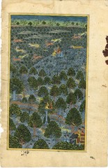 Indian Hunting Art Painting Of Emperor Shooting The Tiger And Deer 6×9.5 Inches