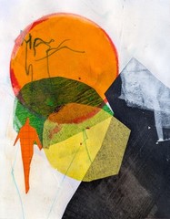Original Mixed Media Collage on 5.5 x 7 Inch Art Paper. ‚The First Step‘
