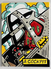 Original Adult Pop Art Comic Book Style Phallic Cockpit Airplane Artwork 18×24