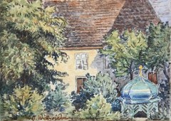 Joseph Willroider (1838-1915), signed watercolour, the Cross Gate in Ingolstadt