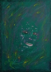 Portrait – Abstract Modern Art – Oil Chalk A4 Paper – Modern Art