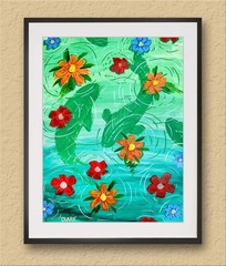 Vivid Hand Painted Koi Fish – 16×12″ Acrylic Painting on Mixed Media Paper