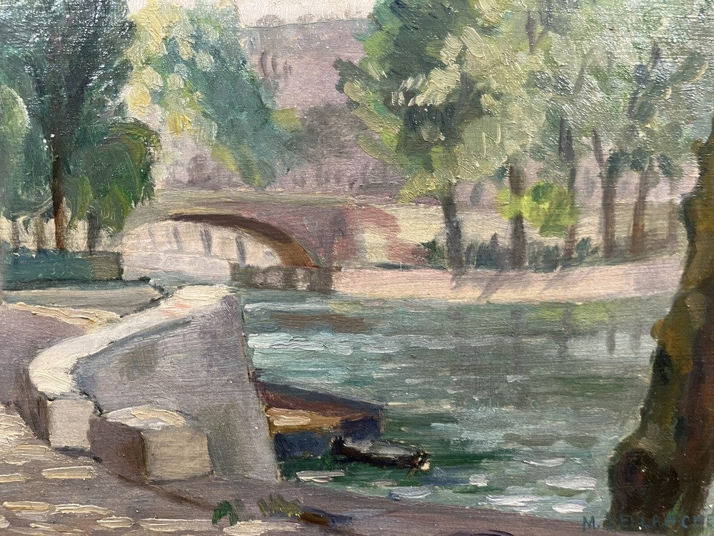 School French End Xixth Landscape Impressionist Paris France Signed