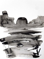 Original Abstract Acrylic 9×12 Desert Black White Striking One of a Kind