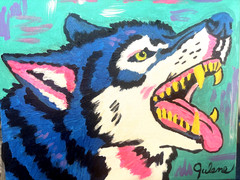 Howling Wolf: Original Acrylic Wildlife Painting 11×14 Canvas