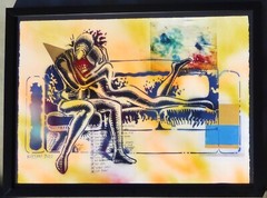 MARK KOSTABI „Primal duty and the pleasure“ Unique Original Hand Signed Framed