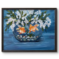 GOLDFISH 14X11 ABSTRACT ORIGINAL ART MODERN HOME