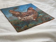 Acrylic painting ORIGINAL art Hen artwork Chicken Farm Animal Pet Signed 8×8