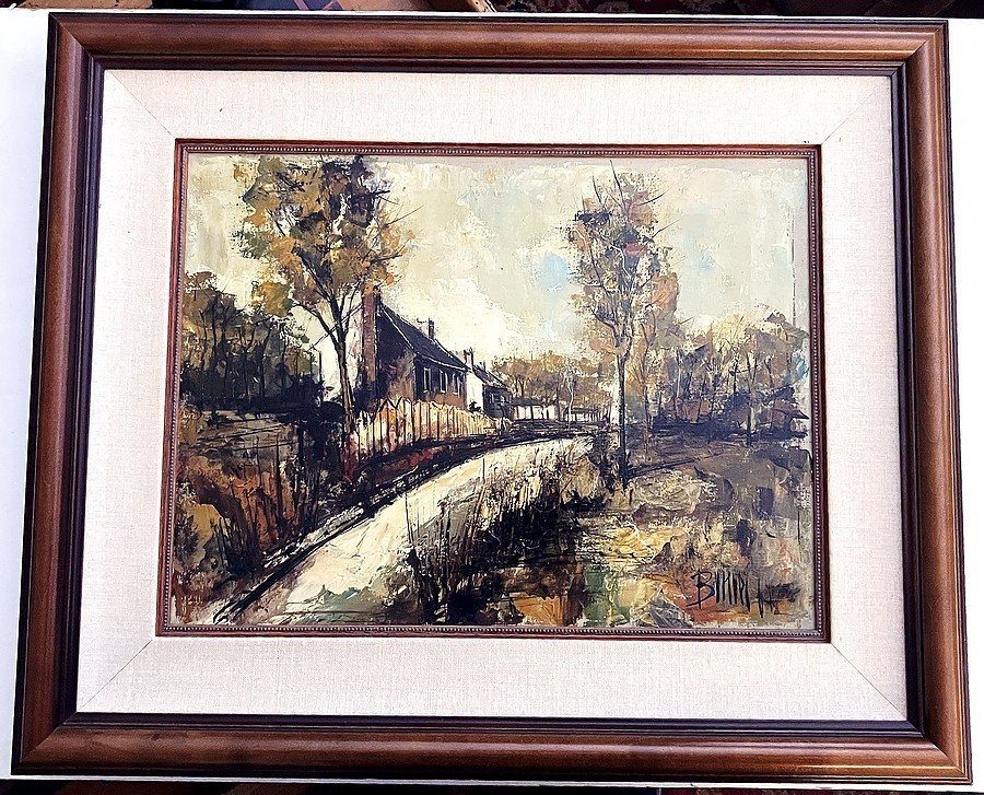 Manuel Bunuel Oil Painting on Canvas Rural Spanish Village Landscape 16×12