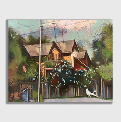 Oil painting Fall Ukrainian painter Canvas Unframed Decor original landscape