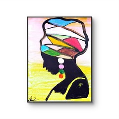 Original art Melanin 12X 16 CANVAS Colorful Modern Acrylic Painting on Canvas