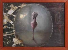SCOTT MESKILL ORIGINAL ACRYLIC AND COLLAGE PAINTING SIGNED AND DATED