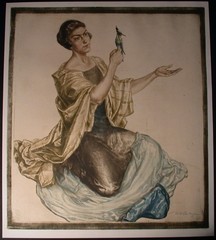 Ivo Saliger (Königsberg 1894 – 1987 Vienna) Woman with Bird.