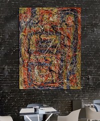 Jackson Pollock style canvas￼￼￼ Painting 81” X 62” XL (6ft. 9in.)Abstract,Modern