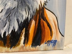 9 x 12 Original Acrylic Painting With Ink on Canvas…….“Staring Fox“