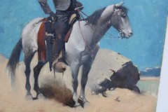 Orig 1912 Harry Lincoln Sayler Oil Painting, Remington / Dunton Western Style