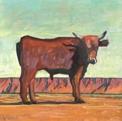 Original Painting Western Landscape Cow Mesa Butte Arizona Signed 20×20