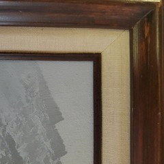 Signed Original Oil Paint On Canvas Wood Frame Mountain Trees Wilderness