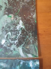 Lily Auger (1949 – ) „White and Green Explosion“ 2 Acrylic on Canvas