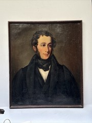 ANTIQUE PAINTING PORTRAIT MAN MEN 18TH TO 19TH CENTURY AMERICAN HEIRLOOM AS IS