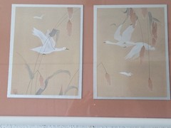 Painted diptych in the *shin-hanga* style, artist’s seal and signature /25″W