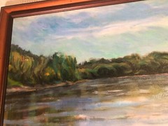 Vintage 2005 original painting Mississippi at Hidden Falls signed Wendy McCarty