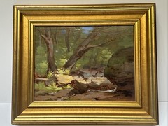 Thomas Torak Painting Vermont Landscape Impressionist American In The Woods Oil