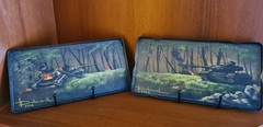 Souvenir the art painting on the plates „Kontakt-1“ from Tank T-72 (2 plates)