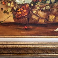 Vintage Artist Signed Floral Still Life Oil Painting on Canvas – Constance Heady