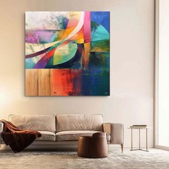 Hand Painted Oil Painting Fashion Abstract Wall Pictures Canvas Decor Art Green