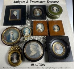 Antique c1750-80 French Portrait Miniature of Gentleman, Powdered Wig, Louis XVI