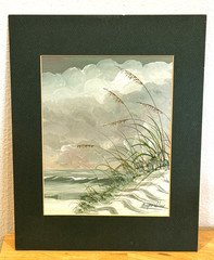 Vtg Rare HTF Early Ginger Wilson Original Art Signed 7.5″ x 9.5″ Ocean Seascape