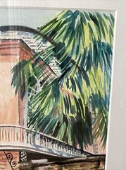KRISTI C JONES “CREOLE HOUSE” Watercolor Painting New Orleans Louisiana Framed