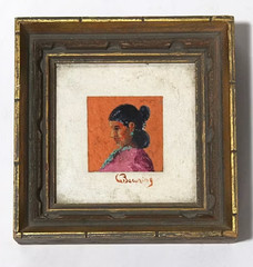 Original John Gaitha Browning Oil Painting of Navajo Woman Framed Signed