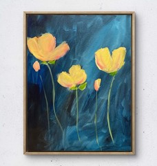 Mary Myers Original Abstract Expressionism 11×14 Floral Signed Fine Art