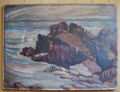ADELE WATSON, LISTED CALIFORNIA CA SEASCAPE COAST COASTAL PLEIN AIR VINTAGE OIL
