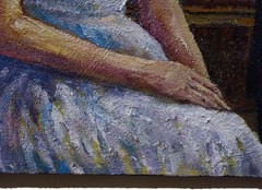 ORIGINAL OIL█PAINTING VINTAGE REALISM█ART SIGNED MAN LOVE DRESS POP FORMAL 30×24