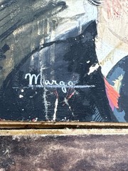 ANTIQUE MID CENTURY PAINTING PORTRAIT BIG EYE CHILDREN LISTED FAMOUS ALEXANDER