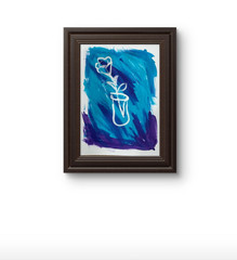 Original Acrylic Painting abstract flower vase 9×12 heavy paper wall art decor