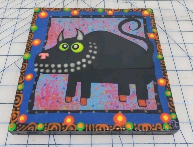 Glenn Fox SPRINGFIELD Painting Abstract Mix Original Glows In The Dark Sign 2012