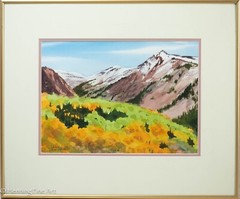 Beautiful Silverton Colorado Watercolor Landscape Painting, Western Mountains