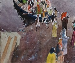 Original Painting in Watercolor „Varanasi, India“ 16″x 12″