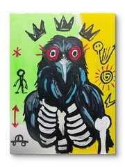 Original Acrylic Mixed Media Painting Neoexpressionism Raven