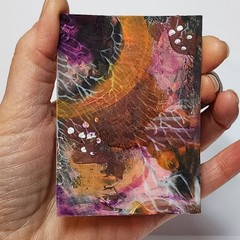 ACEO Original Abstract Painting Pink Orange Modern AA304 – AMBER K