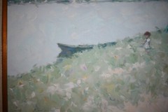 Listed American Artist Andre Gisson Large Original Oil Painting On Canvas Signed