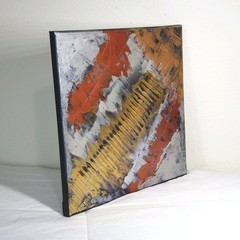 Original Abstract Acrylic Painting (See Video) On Canvas Gold Copper 12×12