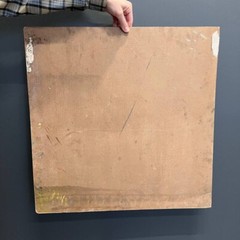 1985 Large Painting Portrait Pencil Graphite Fiberboard Drawing Marked